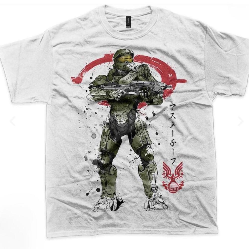 Master Chief Halo 3 White Cotton T Shirt